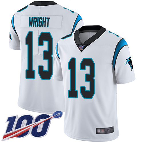 Carolina Panthers Limited White Men Jarius Wright Road Jersey NFL Football 13 100th Season Vapor Untouchable